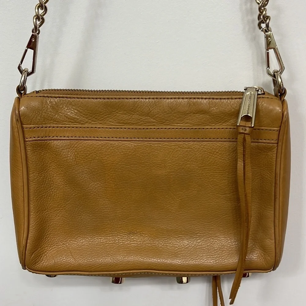 Rebecca Minkoff tan leather crossbody bag small